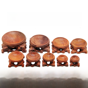 Natural Redwood Base Natural Stone Base Egg Tray Gourd Base round Shape Display Stand Handmade Craft from Ethnic Minority