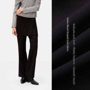 BEIQIANI | Hipline Concealing Wrap Skirt Style Flared Trousers