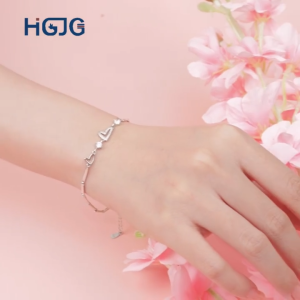 Lắc Tay Bạc Nữ HGJG Kiểu Dáng Trái Tim Đính Đá Dễ Thương Bạc 925 Phong Cách Thanh Lịch Nhẹ Nhàng