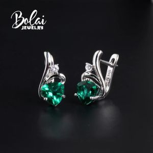 Delicate Gorgeous Earrings created triangle 7.0mm emerald Nano 925 sterling silver jewelry for womens banquet and birthday gift
