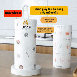 Cuộn khăn giấy lau bếp đa năng giấy thấm dầu đa năng 20cm kèm cọc gỗ