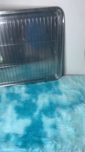 ถาดเหลี่ยมสแตนเลสเกรด 304 พร้อมตะแกรง (รุ่นหนา)  ถาดอบขนม ถาดรองน้ำมัน ถาดใส่ลูกชิ้น (สแตนเลสแท้ไม่ขึ้นสนิม)