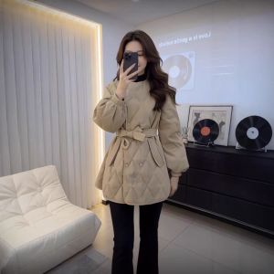 XUECAIQI | Korean Style Quilted Long Coat Insulation