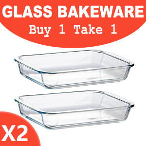 Buy 1 Take 1 Microwaveable Glass Baking Dish Glass Pan Cooking Dish Rectangular Pan Glass Kitchen Glassware