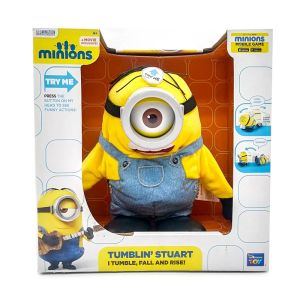 Hasbro | Minions Anime Movie Despicable Me Laughs Tumbling Stuart Electric Tumble Fall Rise Plush Figures Kids Birthday Gifts