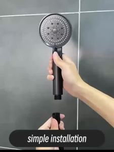 High Pressure Shower Head Set with 1.5m Hose & Wall Mount Powerful Spray Water Saving Adjustable for Low Flow Bathroom