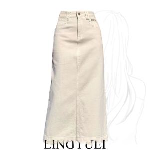 Váy Mini Denim Chữ a Cạp Cao Cho Nữ Mùa Xuân Thu Cỡ Lớn Váy Midi Thường Ngày Có Tay Lửng Phong Cách Retro Váy Chữ a