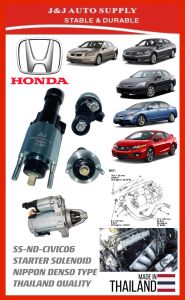 SS-ND-CIVIC06 ORIGINAL BRAND J&J STARTER SOLENOID NIPPON DENSO TYPE FOR USE ON: HONDA CIVIC FD  ACCORD HRV CRV