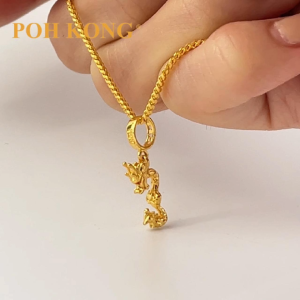 POH KONG 916/22K Yellow Gold Happy Love Dragon Charm Pendant