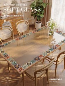 Transparent Glass-like Waterproof and Oil-Resistant Heat-Resistant Easy-Clean Tablecloth