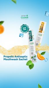 SECRET CLEAN Propolis Mouthwash SACHET PEPPERMINT 10ml x 6 sachet | isi 1bag | 2bag | 3bag | 6bag