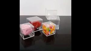 12/6/3Pcs Transparent Plastic Box / Square Candy Boxes with Cover / Christmas Party Gift Packing Box / Acrylic Jewelry Storage Container