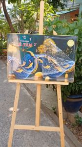 Tranh Đồng Hồ Nhận Diện Thương Hiệu 01 nhận in logo doanh nghiệp thiết kế theo yêu cầu chất liệu in gỗ tráng gương bọc viền cao cấp (kt 40x60cm)