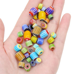 งานแฮนด์เมด Lampwork แก้วใส่ดอกไม้ลูกปัด Nepal หลวม Spacer สำหรับสร้อยคอสร้อยข้อมือต่างหูพวงกุญแจ DIY เครื่องประดับงานฝีมือทำ