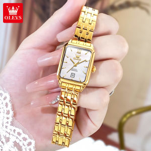 OLEVS Watch For Women original waterproof korean style pawnable luxury fritillaria dial stainless steel fashion calendar ladies watch