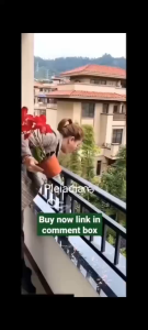 HOMIEE Balcony Hanging Flower Rack Rak Gantung Besi Bunga Pot Tray Window Plant Shelf Garden Decor