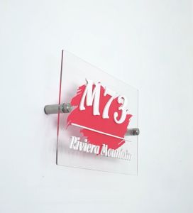 Nomor Rumah Akrilik UV Print Flatbed Motif Splash Modern