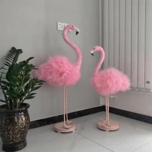 New Arrival Artificial Pink True Feathers Flamingo Internet Celebrity Home Decoration Show Window Decoration Wedding Props Animal Model