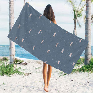blue bow polka dots Beach Towels Ultra Lightweight Quick Drying Super Absorbent Summer Essential Fast-Drying Towel for Beach