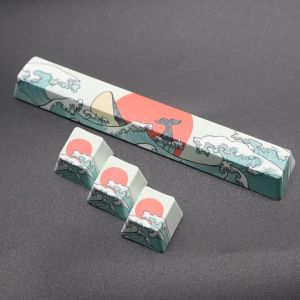 Coral Sea PBT Keycaps OEM Profile ESC & 6.25U Spacebar Compatible with Cherry MX Switch Mechanical Keyboard DIY Replacement