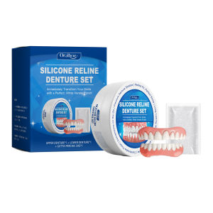 Silicone Reline Denture Set Replacement Temporary Teeth Dentures Dental Care Denture Reline Kit