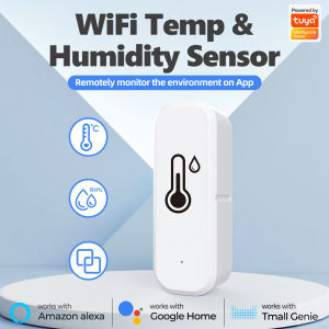 SMATRUL Tuya Wifi Smart Temperature Humidity Sensor Indoor Hygrometer Thermometer Detector Voice Alarm For Alexa Google Home Smart Home