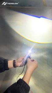 NeoGlow Motorcycle H4 LED Headlight 60W 12000LM Projector Lens Super Bright with Turbo Fan Cooling