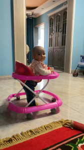 BEIGE Baby Walker Alat Belajar Jalan Bayi Kereta Dorong Musik Bentuk Rusa Mainan Lucu Murah