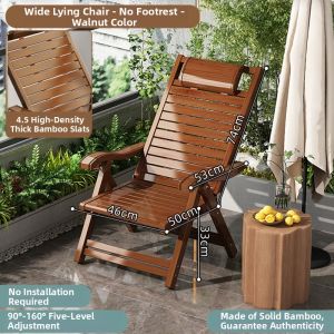 ZHUSHANXIA | Foldable Reclining Bamboo Chair