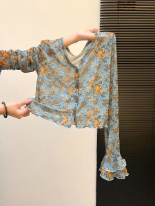 chaqi | Retro Sheer Design Bell Sleeves Jacket Short Coat