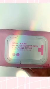 Khăn ướt tẩy trang senademar make up remove deep cleansing sạch lớp trang điểm cấp ẩm cho da hộp 45 miếng ( tặng nạ senaderma 5 miếng )