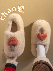 รองเท้าแตะผ้าฝ้ายหนาสำหรับผู้หญิงในบ้าน ฤดูใบไม้ร่วง/ฤดูหนาว รองเท้าแตะแบบสวมหัวกลม พื้นหนา รองเท้าสำหรับผู้หญิงที่ตั้งครรภ์