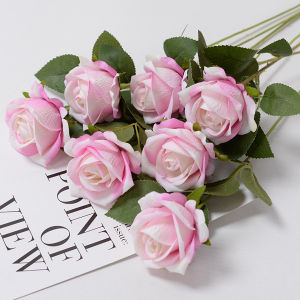 6/12 Pcs Artificial Flowers Silk White Rose Long Branch Bride Bouquets Wedding Home Party Outdoor Decoration Table Quality Gifts