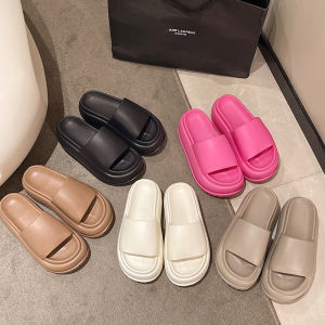 Elevated Platform Slippers Womens Casual High Heel Summer Thick Bottom Slip-On Shoes Increased 8.5cm Street Style EVA