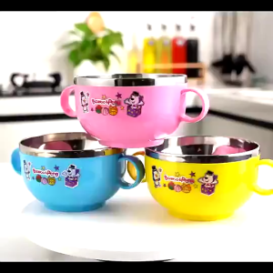 Baby Feeding Set Baby Tableware Set Kids Feeding 304 Bowl Stainless Steel Anti-fall Bowl With Spoon