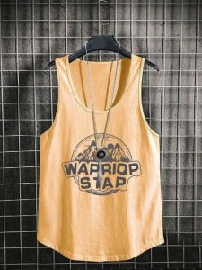 Mỹ Nguyên Chất Cotton Nam Áo Thun Không Tay Mùa Hè Giày Thể Thao Thương Hiệu Thời Trang Áo Thun Rời Vintage Chui Đầu