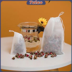 100Pcs Tea Bag Non-Woven Fabric Tea Herb Filter Bags Disposable Drawstring Pouch Tea Strainer Empty Coffee Filter Bags