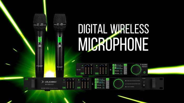 X DUOMIC M100 Professional UHF Wireless Microphones System TFT