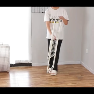 1pc White multifunctional iron art X-shaped foldable storage clothes rack indoor and outdoor clothes rack have two sizes