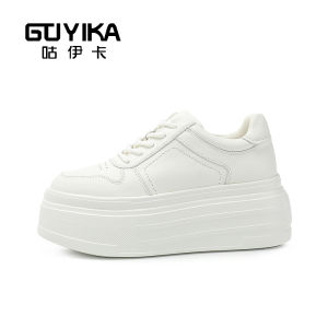 Womens Thick Bottom Casual Shoes 2025 New Style British Style Black Heightening Flat Leather Clog Trendy European Goods