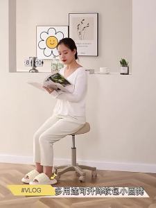 Adjustable Swivel Wheeled Beauty Chair Round Stool with Backrest