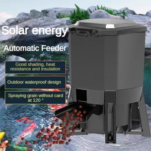 ที่ให้อาหารปลาพลังงานแสงอาทิตย์12L/6L อัตโนมัตินาฬิกาจับเวลาปรับได้กันน้ำสเปรย์ ° 120ป้องกันรังสียูวีสำหรับบ่อน้ำอะควาเรี่ยมกลางแจ้ง