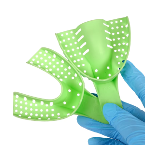 2pcs Dental Impression Trays Plastic Teeth Holder Trays Dentist Tool Without Mesh Tray Dentistry Lab Material