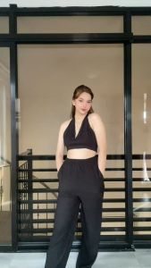 SC138 BKK Cotton Bark Wideleg Pants with pockets