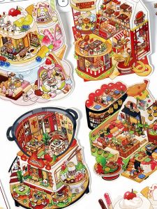 Decorative Large-Sized Stickers for Miniature Scenes