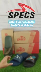 Sendal Slop Karet Pria Dewasa Kekinian SPECS BLITZ SLIDE Sendal - Reflecting Pond Aqua Glass Black