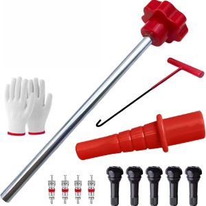 Tire Valve Stem Replacement Tool Kit (No Tire Removal Needed) Fast Install Set with TR413 Valve Stems for Car & ATV