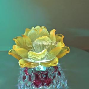 Đèn Thờ Hoa Sen Lưu Ly CHÂN THIỆN MỸ Trang Trí Bàn Thờ Phật Gia Tiên Thần Tài Thổ Địa HSLL-01