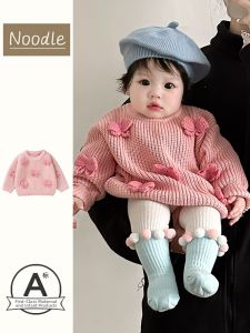Cute Spring Autumn Baby Girls Knit Outfit Set