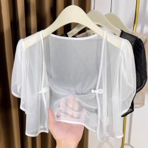 Sun Protection Icy Silk Short Sleeve Top for Summer Wear